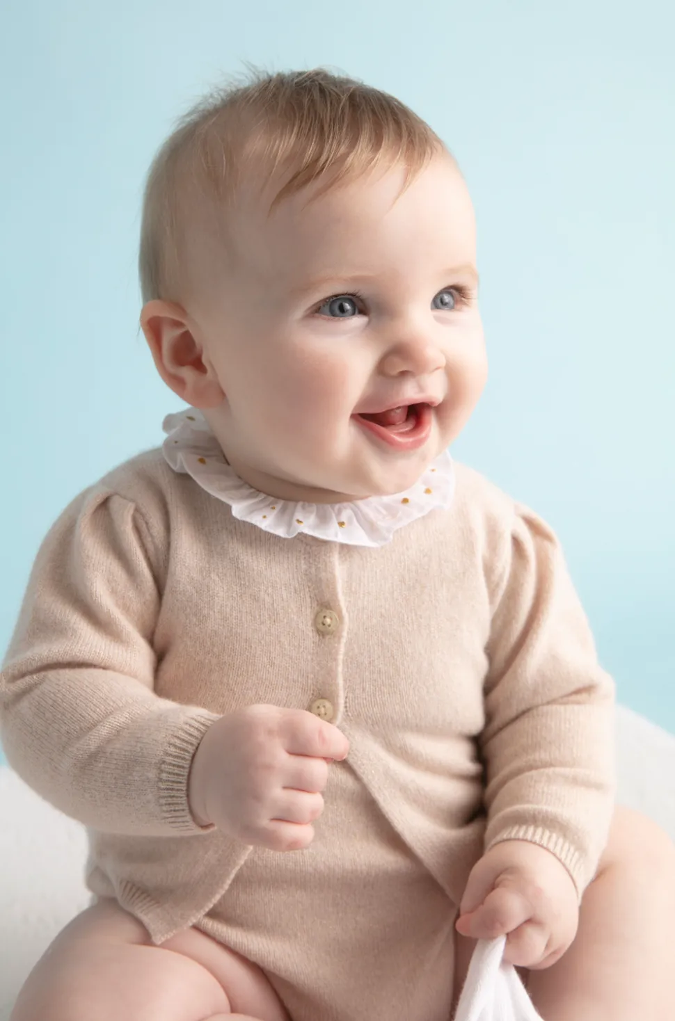 Cashmere Lurex Cardigan In Blush