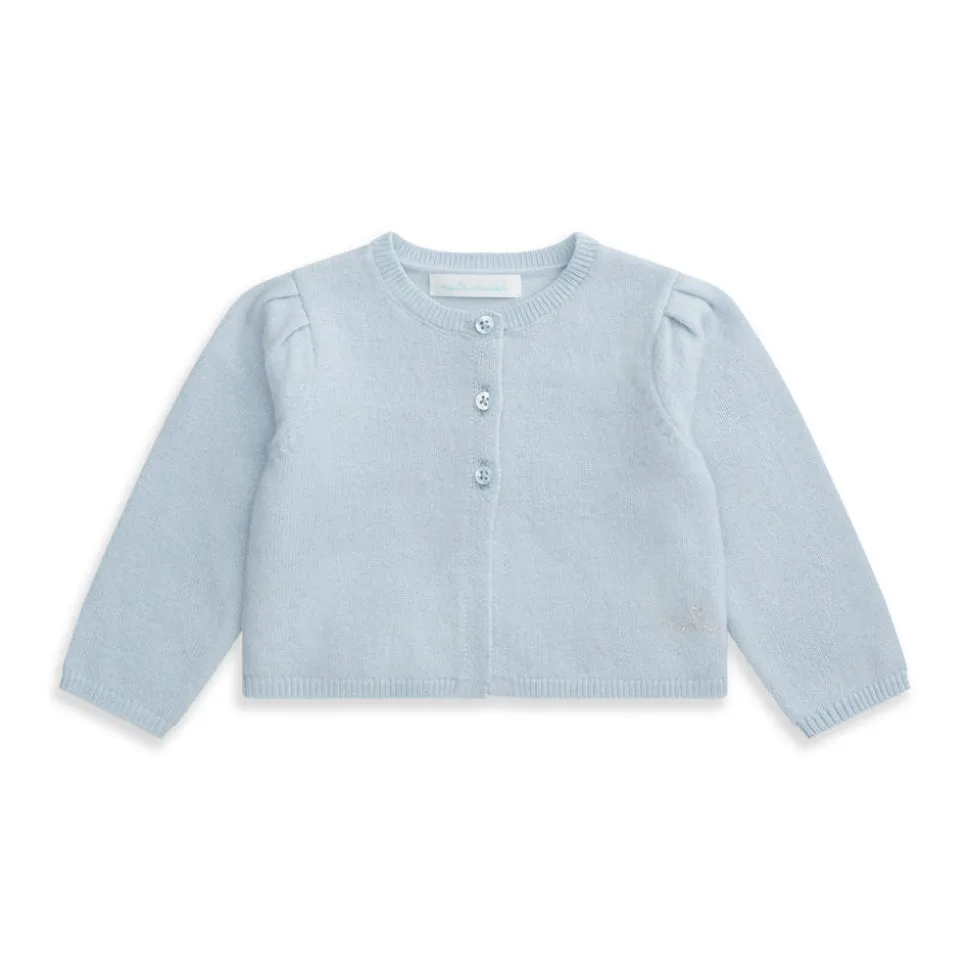 Cashmere Lurex Cardigan In Pale Blue