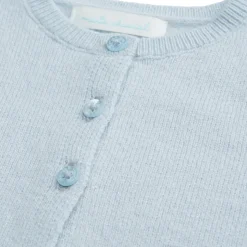 Cashmere Lurex Cardigan In Pale Blue