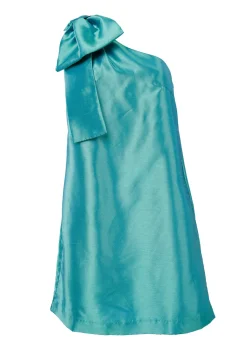 Cassie Dress in Teal Dupioni