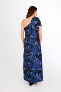 Cassie Gown in Royal Blue Pansy Vine Organza