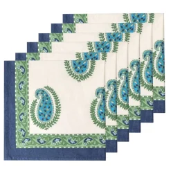 Cassis Napkins in Blue & Green, Set of 6