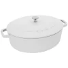 Cast Iron 6.25-qt Shallow Oval Dutch Oven in White