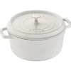 Cast Iron Round Cocotte, Dutch Oven, 5.5-quart, serves 5-6, Made in France, White