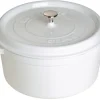 Cast Iron Round Cocotte, Dutch Oven, 7-quart, serves 7-8, Made in France, White