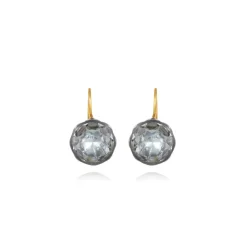 Catherine Button Earrings in White
