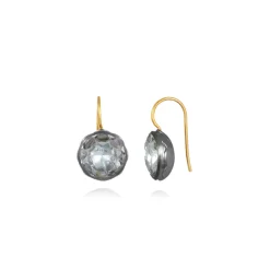 Catherine Button Earrings in White