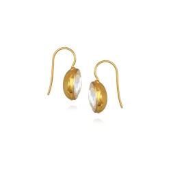 Catherine Button Earrings in White