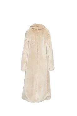 Catherine Faux Fur Reversible Coat in Crème