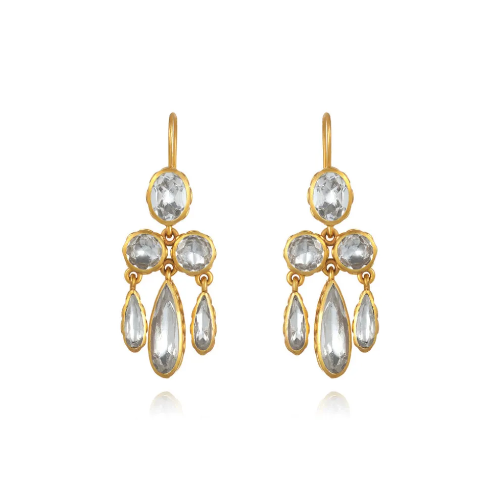 Catherine Girandole Earrings in White