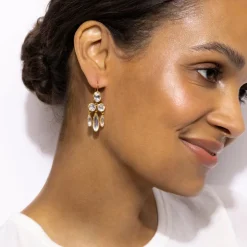 Catherine Girandole Earrings in White