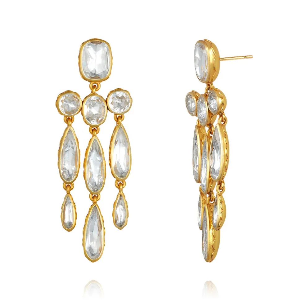Catherine Long Girandole Earrings in White
