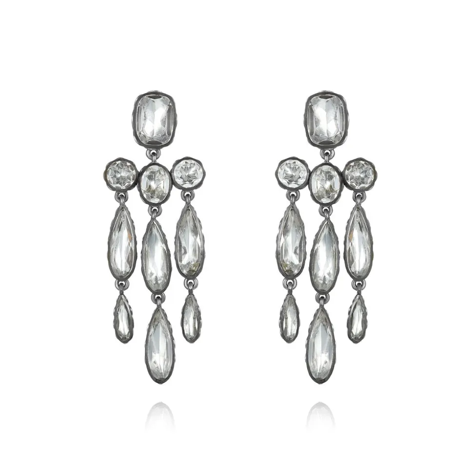 Catherine Long Girandole Earrings in White