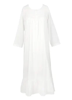 Catherine Long Sleeve Nightgown with Ruffle Hem