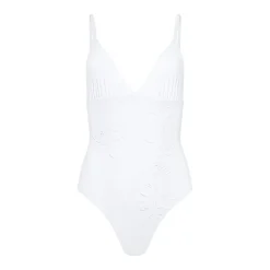 Catherine One-Piece With Floral Appliqués
