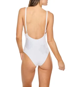 Catherine One-Piece With Floral Appliqués