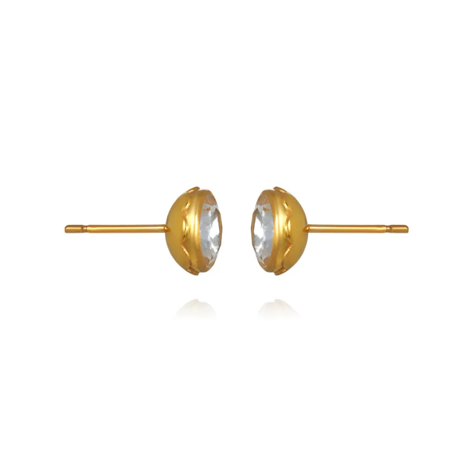 Catherine Round Stud Earrings in White