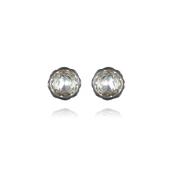 Catherine Round Stud Earrings in White