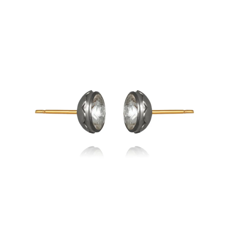 Catherine Round Stud Earrings in White