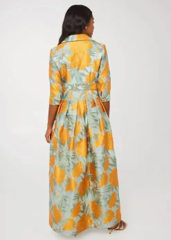 Cecilia Gown in Mint Pansy Vine Organza