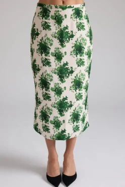 Celeste Skirt Cream & Green Floral