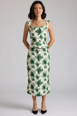 Celeste Top in Cream & Green Floral