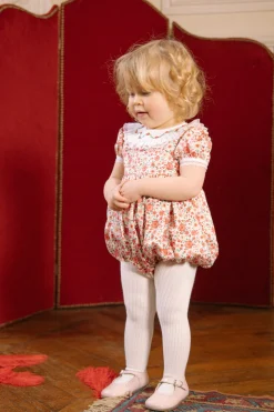 Celestine Red Floral Smocked Romper