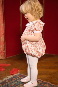 Celestine Red Floral Smocked Romper