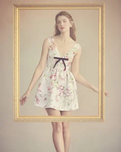 Celia Dress in Quartz Bloom Silk Faille
