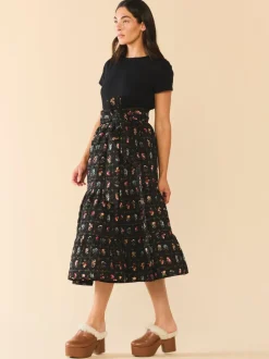 Celine Skirt in Florence Black Floral