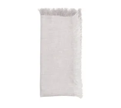 Chambray Fringe Napkin in Gray, Set of 4