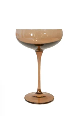 Champagne Coupe Stemware, Set of 6 Amber Smoke