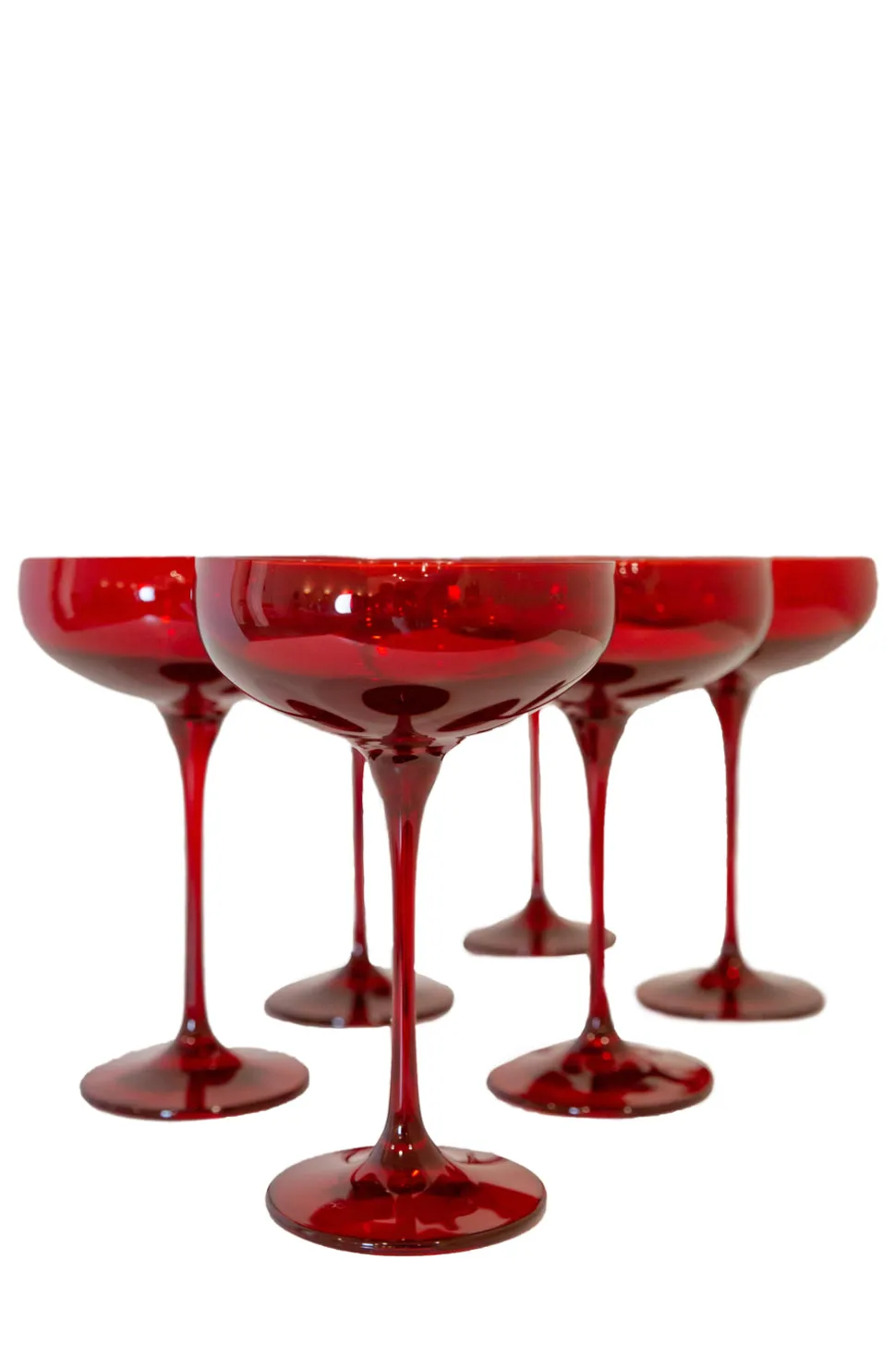 Champagne Coupe Stemware, Set of 6 Red