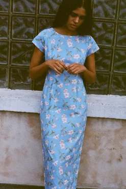 Charlie Dress in Blue Hibiscus