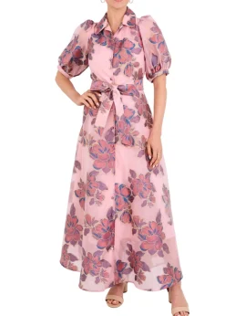 Charlotte Gown in Pink Peony Organza