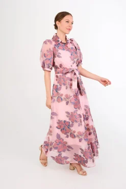 Charlotte Gown in Pink Peony Organza