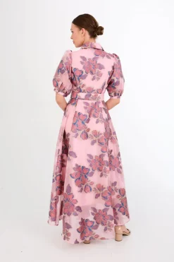 Charlotte Gown in Pink Peony Organza