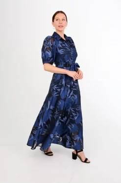 Charlotte Gown in Royal Blue Pansy Vine Organza