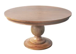 Charlotte Pedestal Table 55" in Golden Oak