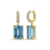 Charmed Pavé Micro Yana Hoop with Sky Blue Topaz