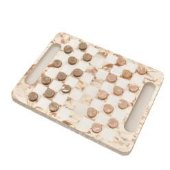 Checkers in Burnt Agate Marble