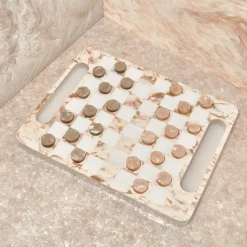 Checkers in Burnt Agate Marble