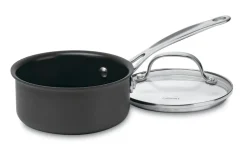 Chef's Classic® Nonstick Hard Anodized 1 Quart Saucepan with Cover in Black