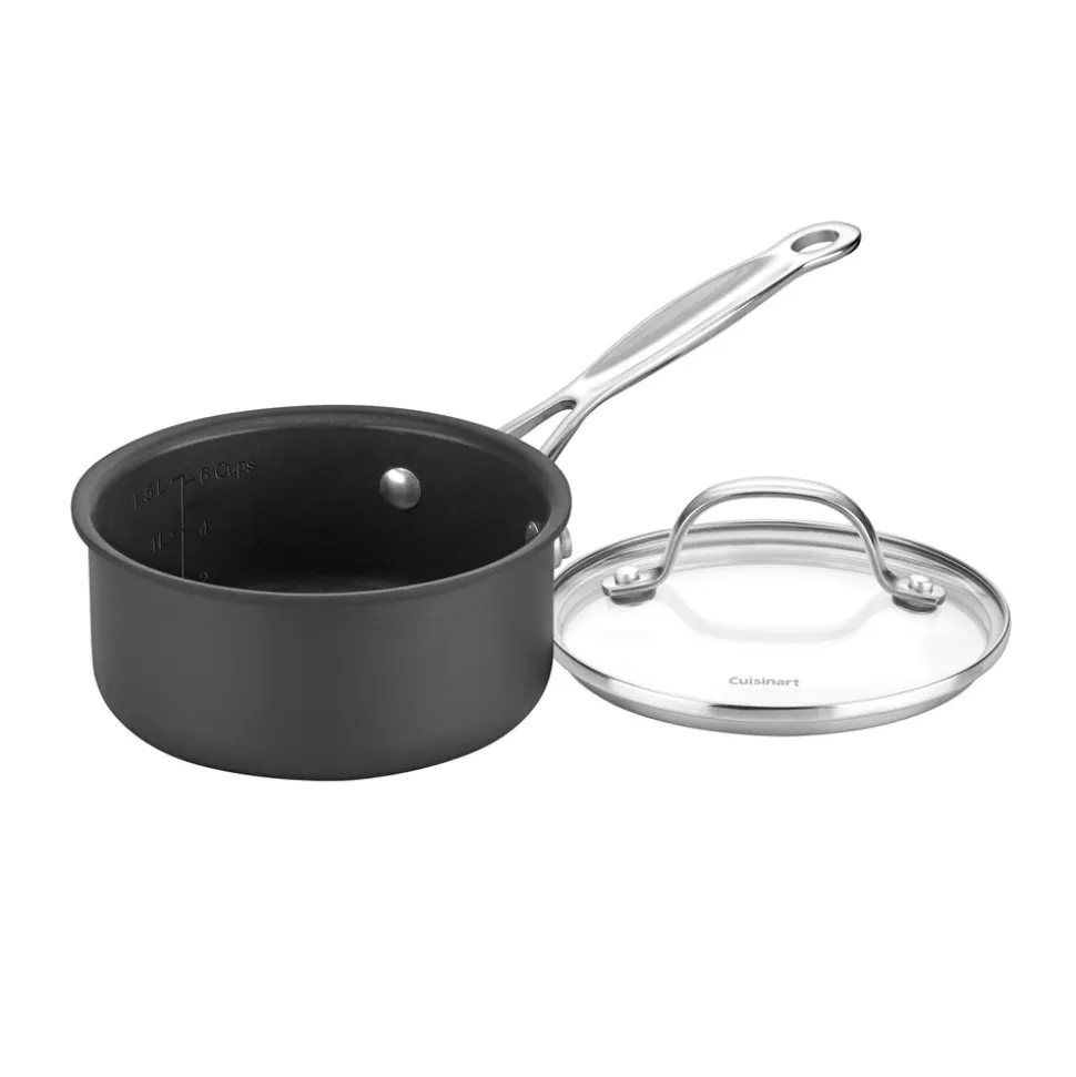 Chef's Classic® Non-Stick Hard Anodized 2 Quart Saucepan in Black
