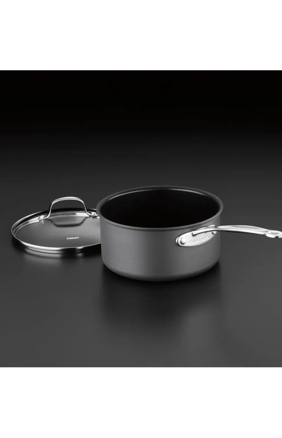 Chef's Classic® Non-Stick Hard Anodized 2 Quart Saucepan in Black