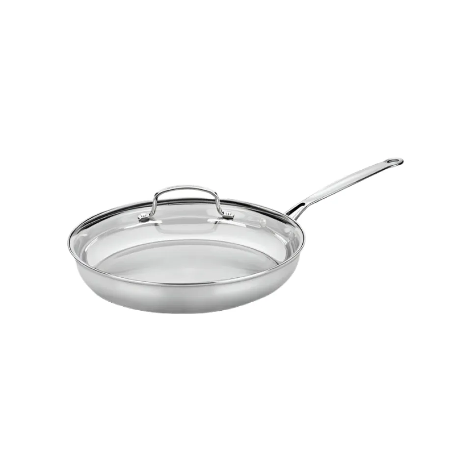 Chef's Classic® Stainless 12" Skillet with Cover in Brushed Stainless