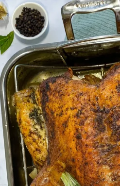 Chef's Classic® Stainless 16" Roasting Pan with Rack in Stainless Steel