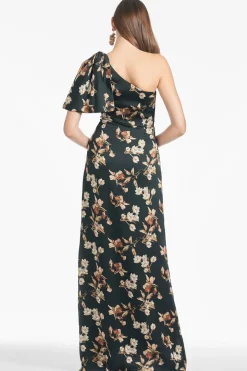 Chelsea Gown in Black Venetia Petal