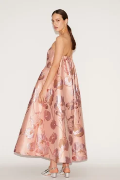 Cheryl Midi Dress Pink Jacquard