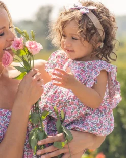 Children’s Fleurs de Rose Ruffled Romper